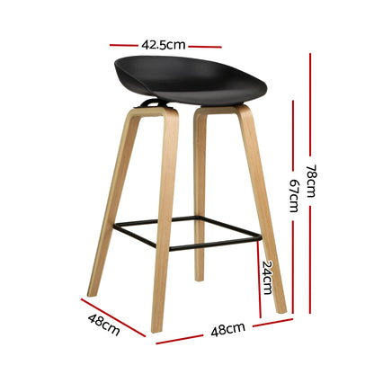 Artiss 2x Bar Stools Wooden-Bar Stools-PEROZ Accessories