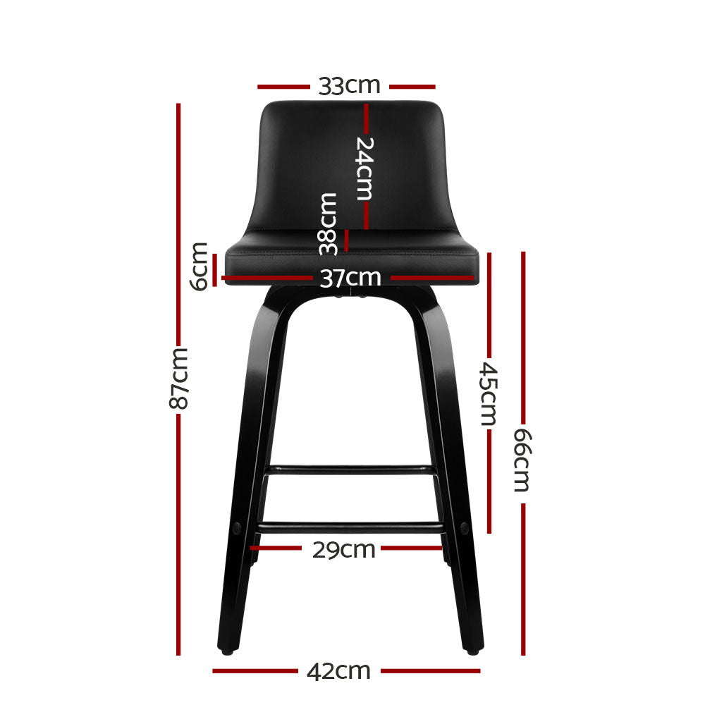 Artiss Bar Stools Kitchen Leather Barstools Swivel Wooden Chairs X4-Furniture &gt; Bar Stools &amp; Chairs-PEROZ Accessories