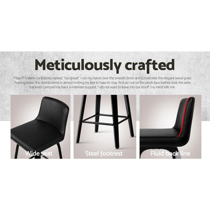 Artiss Bar Stools Kitchen Leather Barstools Swivel Wooden Chairs X4-Furniture &gt; Bar Stools &amp; Chairs-PEROZ Accessories