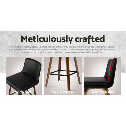 Artiss 2x Bar Stools Swivel Leather Padded Wooden-Furniture &gt; Bar Stools &amp; Chairs-PEROZ Accessories