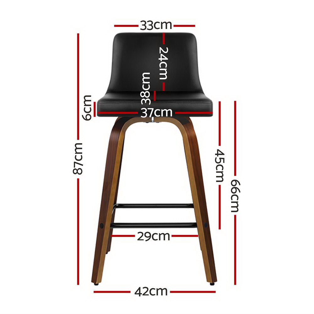 Artiss 4x Bar Stools Swivel Leather Padded Wooden-Furniture &gt; Bar Stools &amp; Chairs &gt; Massage Chairs-PEROZ Accessories