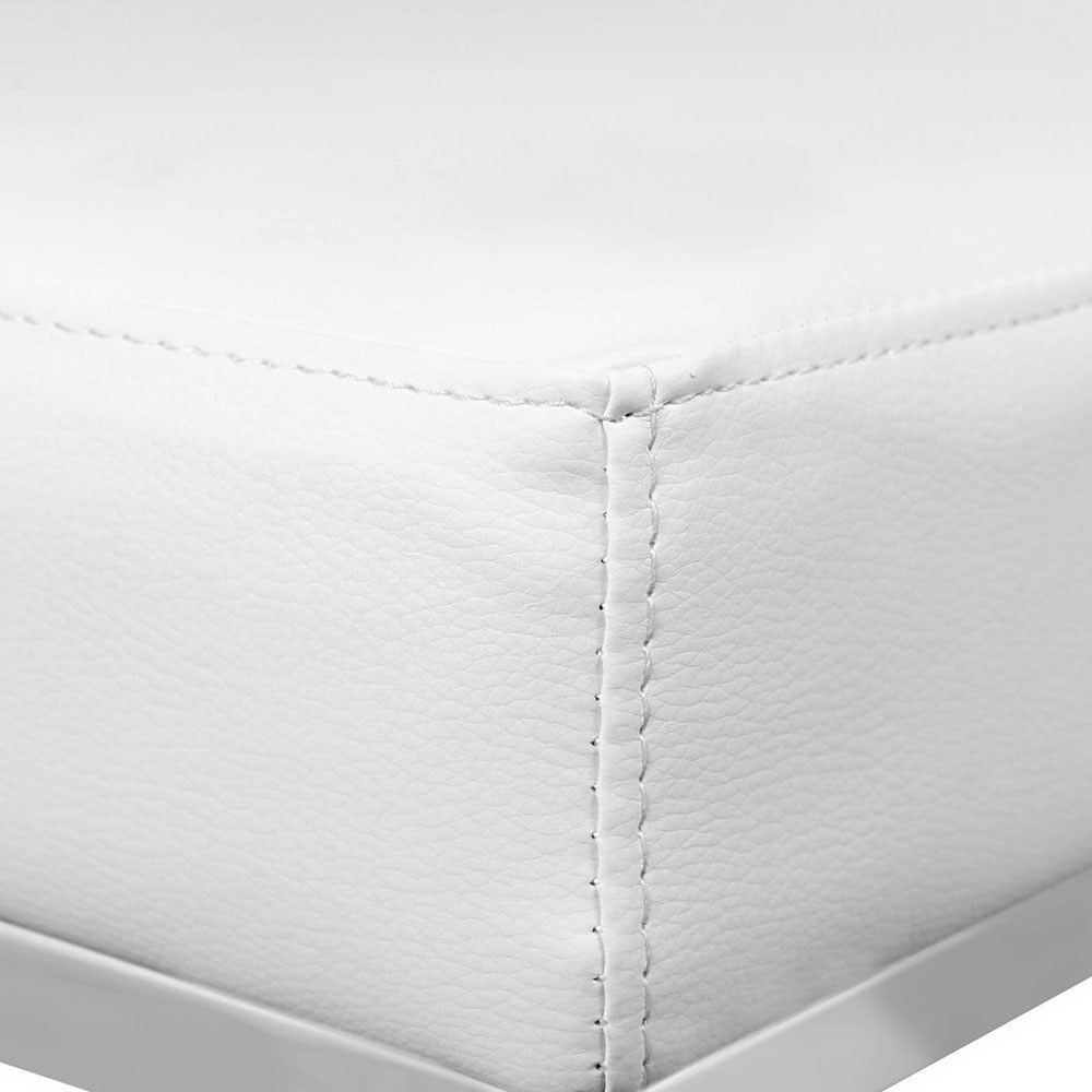 Artiss 2x Bar Stools Leather Padded Metal White-Bar Stools-PEROZ Accessories