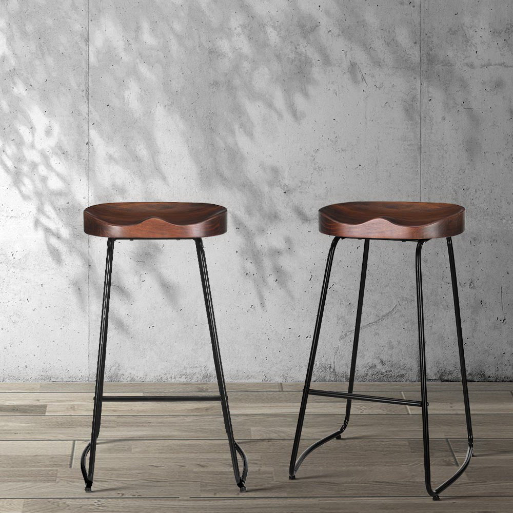 Artiss 4x Bar Stools Tractor Seat 75cm Black-Bar Stools-PEROZ Accessories