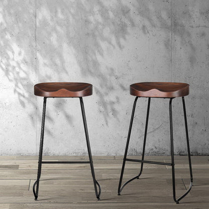 Artiss 4x Bar Stools Tractor Seat 75cm Black-Bar Stools-PEROZ Accessories