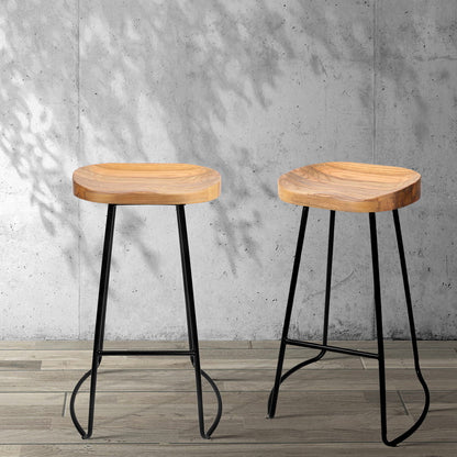 Artiss 2x Bar Stools Tractor Seat 75cm Wooden-Bar Stools-PEROZ Accessories