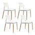 Artiss Dining Chairs Set of 4 Plastic Wooden Stackable White-Dining Chairs-PEROZ Accessories
