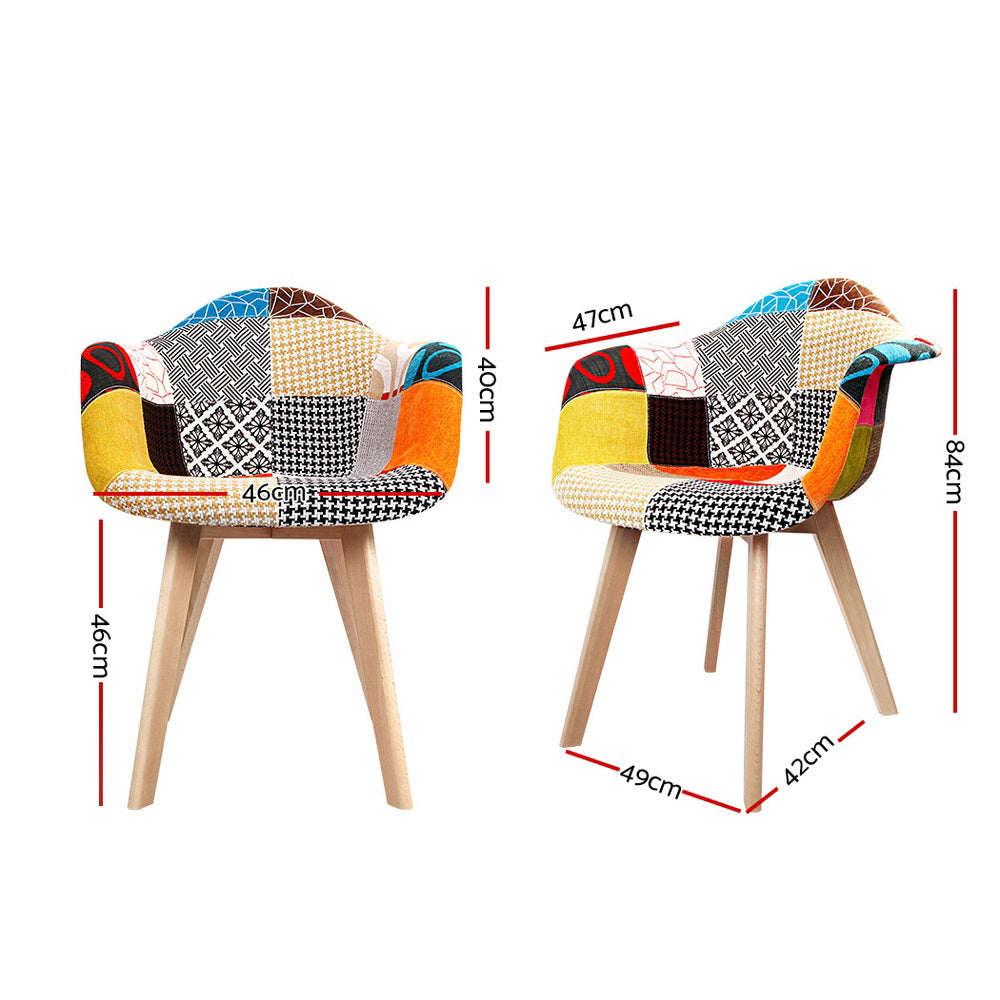 Artiss Dining Chairs Set of 2 Fabric Retro Replica DSW-Dining Chairs-PEROZ Accessories