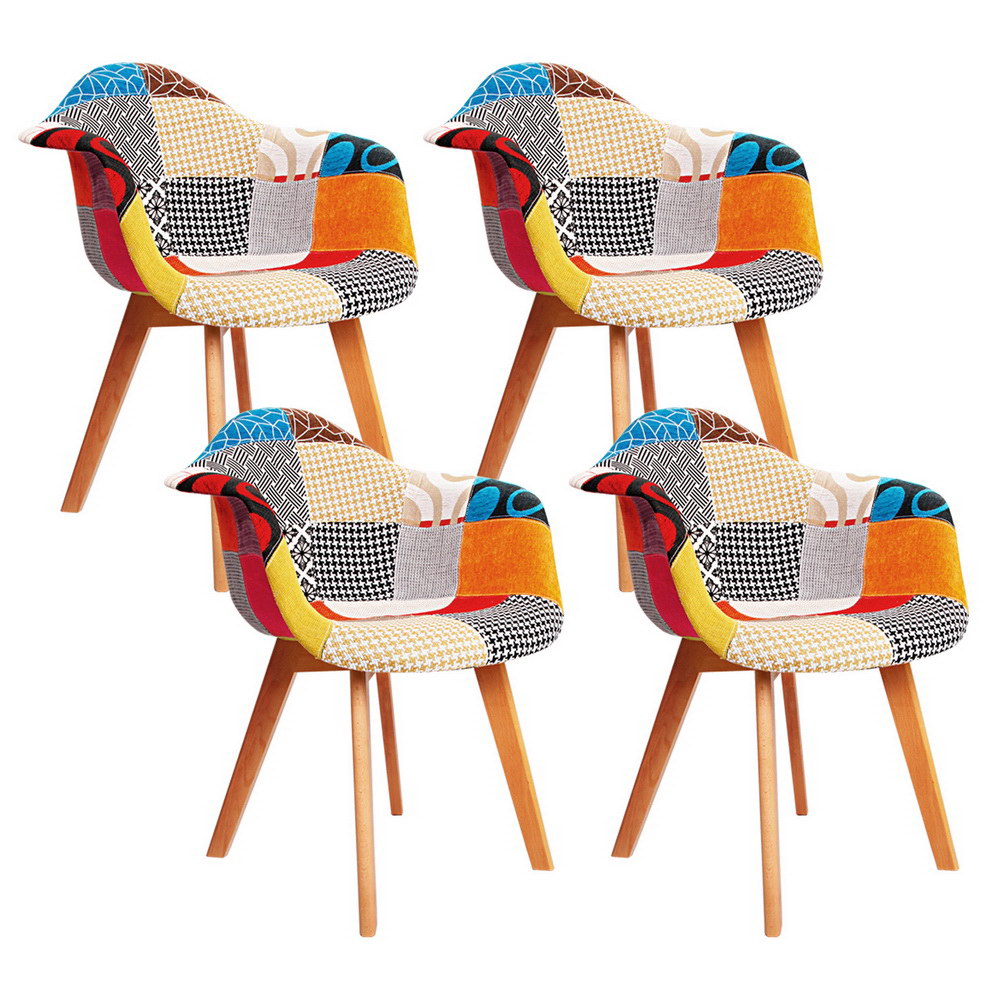 Artiss Dining Chairs Set of 4 Fabric Retro Replica DSW-Furniture &gt; Dining &gt; Kitchen &amp; Dining Chairs-PEROZ Accessories