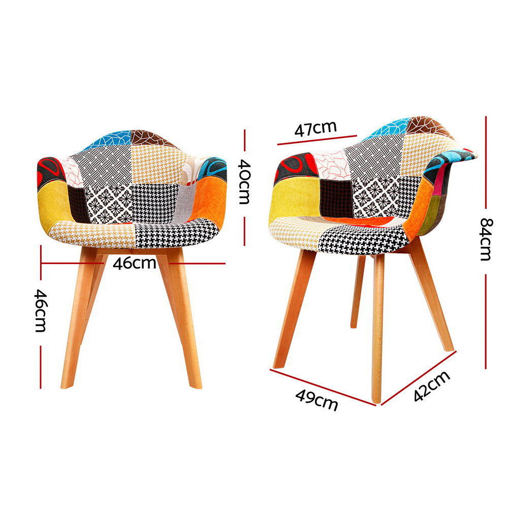 Artiss Dining Chairs Set of 4 Fabric Retro Replica DSW-Furniture &gt; Dining &gt; Kitchen &amp; Dining Chairs-PEROZ Accessories