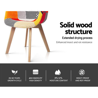 Artiss Dining Chairs Set of 4 Fabric Retro Replica DSW-Furniture &gt; Dining &gt; Kitchen &amp; Dining Chairs-PEROZ Accessories