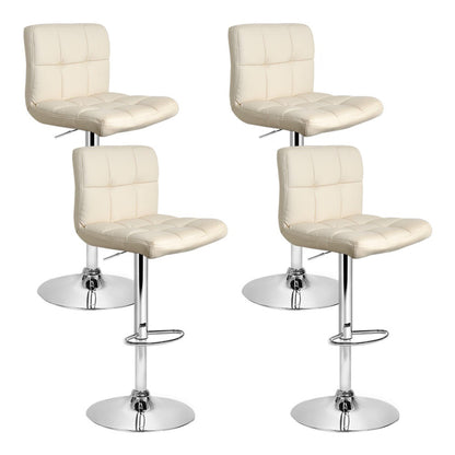 Artiss 4x Bar Stools Leather Gas Lift Beige-Furniture &gt; Bar Stools &amp; Chairs-PEROZ Accessories