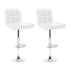 Artiss 2x Bar Stools Leather Gas Lift White-Furniture > Bar Stools & Chairs-PEROZ Accessories