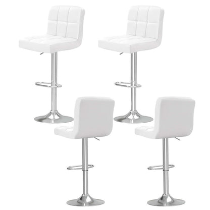Artiss 4x Bar Stools Leather Gas Lift White-Furniture &gt; Bar Stools &amp; Chairs &gt; Table &amp; Bar Stools-PEROZ Accessories