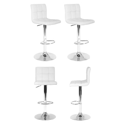 Artiss 4x Bar Stools Leather Gas Lift White-Furniture &gt; Bar Stools &amp; Chairs &gt; Table &amp; Bar Stools-PEROZ Accessories