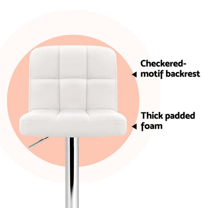 Artiss 4x Bar Stools Leather Gas Lift White-Furniture &gt; Bar Stools &amp; Chairs &gt; Table &amp; Bar Stools-PEROZ Accessories