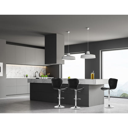 Artiss 2x Bar Stools Gas Lift Leather Seat Black-Furniture &gt; Bar Stools &amp; Chairs-PEROZ Accessories