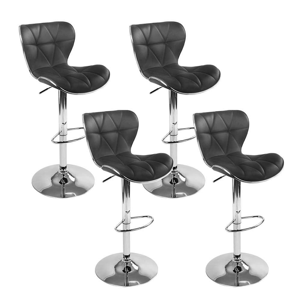 Artiss 4x Bar Stools Gas Lift Leather Seat Black-Furniture &gt; Bar Stools &amp; Chairs-PEROZ Accessories