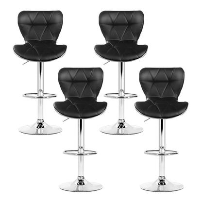 Artiss 4x Bar Stools Gas Lift Leather Seat Black-Furniture &gt; Bar Stools &amp; Chairs-PEROZ Accessories