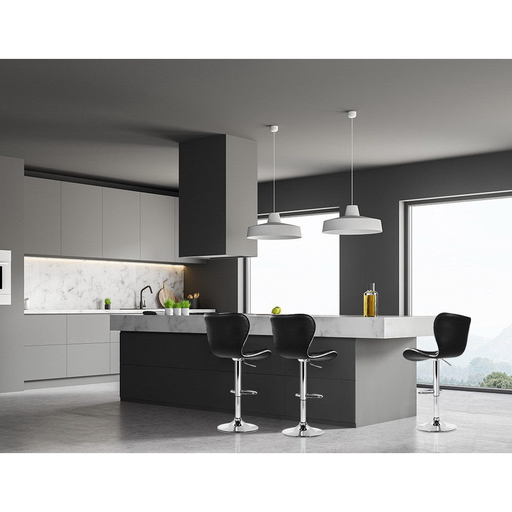 Artiss 4x Bar Stools Gas Lift Leather Seat Black-Furniture &gt; Bar Stools &amp; Chairs-PEROZ Accessories