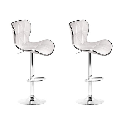 Artiss 2x Bar Stools Gas Lift Leather Seat White-Furniture &gt; Bar Stools &amp; Chairs-PEROZ Accessories