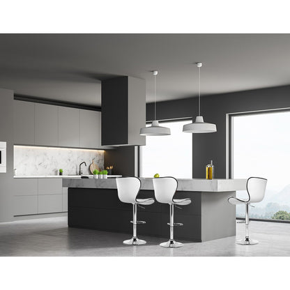Artiss 2x Bar Stools Gas Lift Leather Seat White-Furniture &gt; Bar Stools &amp; Chairs-PEROZ Accessories