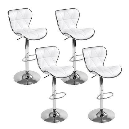 Artiss 4x Bar Stools Gas Lift Leather Seat White-Furniture &gt; Bar Stools &amp; Chairs-PEROZ Accessories
