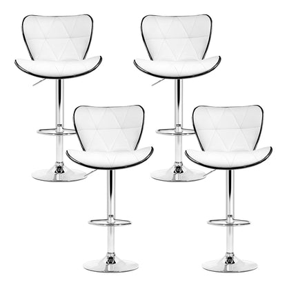 Artiss 4x Bar Stools Gas Lift Leather Seat White-Furniture &gt; Bar Stools &amp; Chairs-PEROZ Accessories