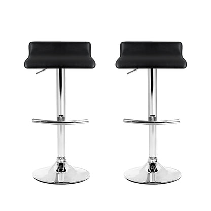 Artiss 2x Bar Stools Adjustable Gas Lift Chairs Black-Bar Stools-PEROZ Accessories