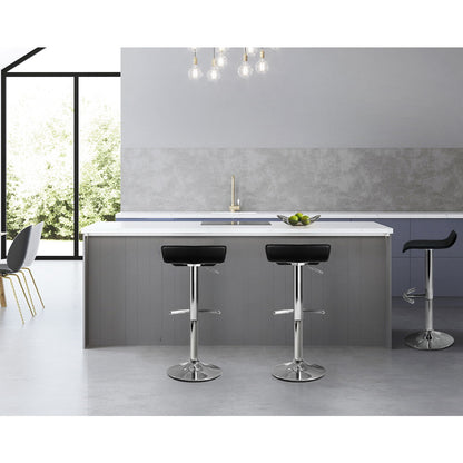Artiss 2x Bar Stools Adjustable Gas Lift Chairs Black-Bar Stools-PEROZ Accessories
