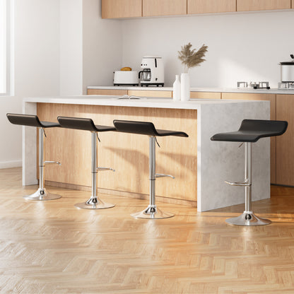 Artiss 4x Bar Stools Adjustable Gas Lift Chairs Black-Bar Stools-PEROZ Accessories