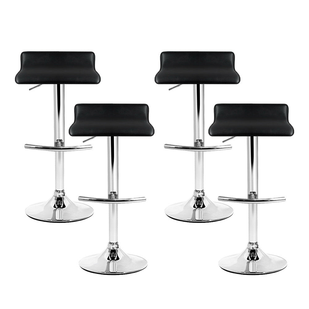 Artiss 4x Bar Stools Adjustable Gas Lift Chairs Black-Bar Stools-PEROZ Accessories