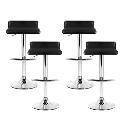 Artiss 4x Bar Stools Adjustable Gas Lift Chairs Black-Bar Stools-PEROZ Accessories