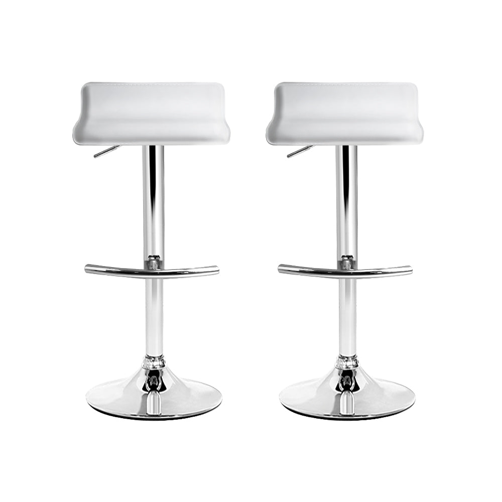 Artiss 2x Bar Stools Adjustable Gas Lift Chairs White-Bar Stools-PEROZ Accessories