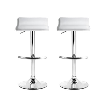 Artiss 2x Bar Stools Adjustable Gas Lift Chairs White-Bar Stools-PEROZ Accessories