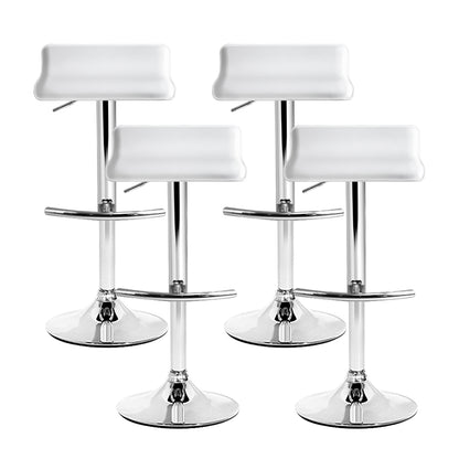 Artiss 4x Bar Stools Adjustable Gas Lift Chairs White-Bar Stools-PEROZ Accessories