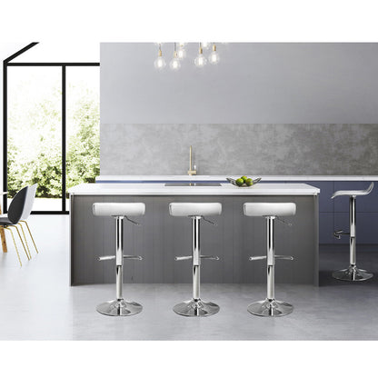 Artiss 4x Bar Stools Adjustable Gas Lift Chairs White-Bar Stools-PEROZ Accessories