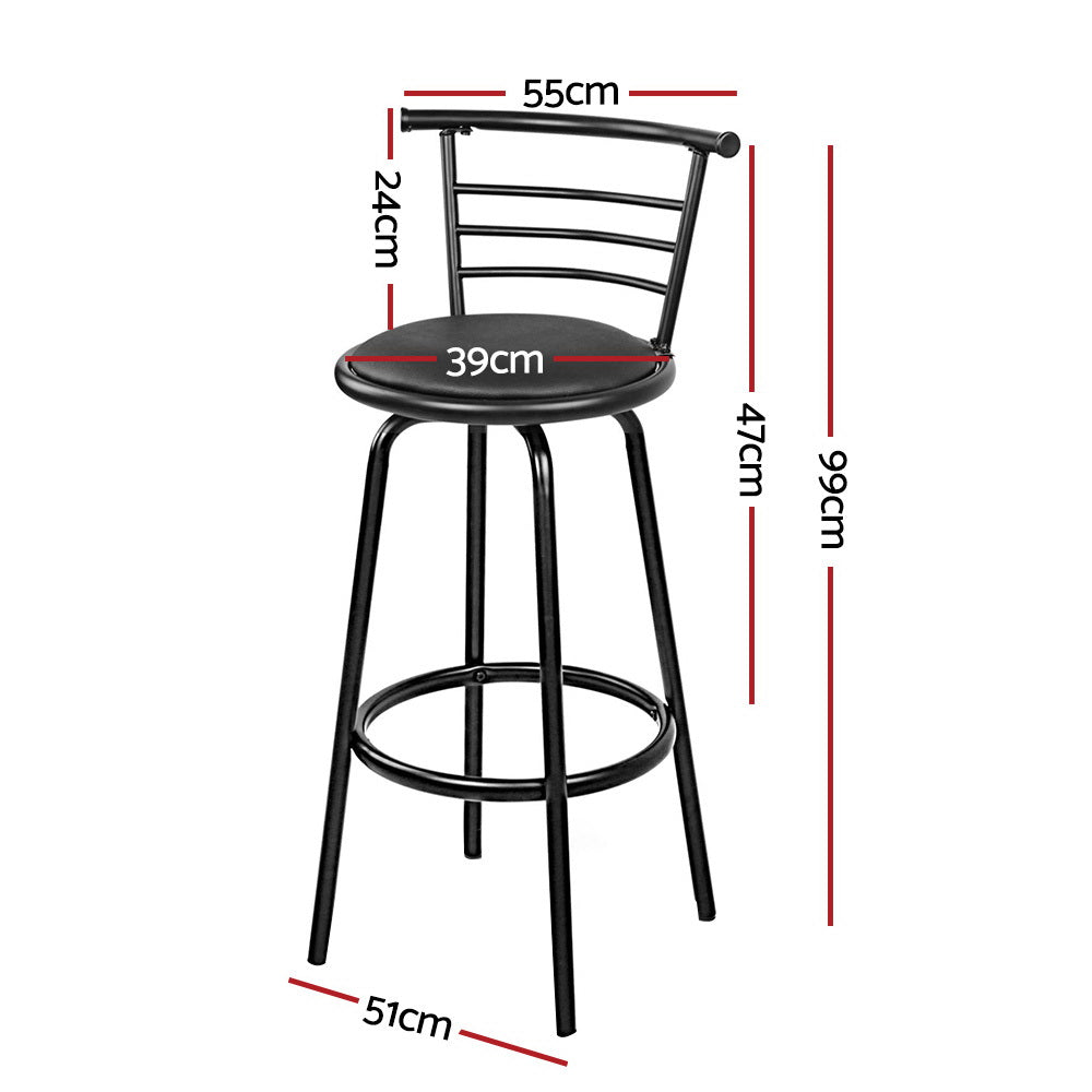Artiss 4x Bar Stools Swivel Leather Padded Metal-Furniture &gt; Bar Stools &amp; Chairs-PEROZ Accessories