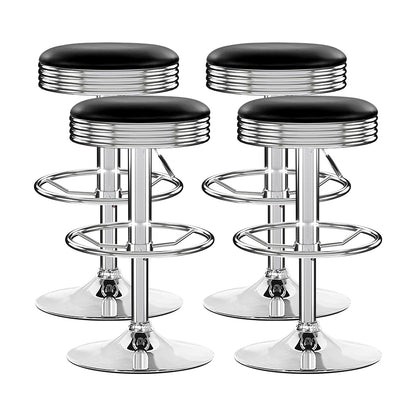 Artiss 4x Bar Stools Leather Padded Gas Lift Silver-Bar Stools-PEROZ Accessories