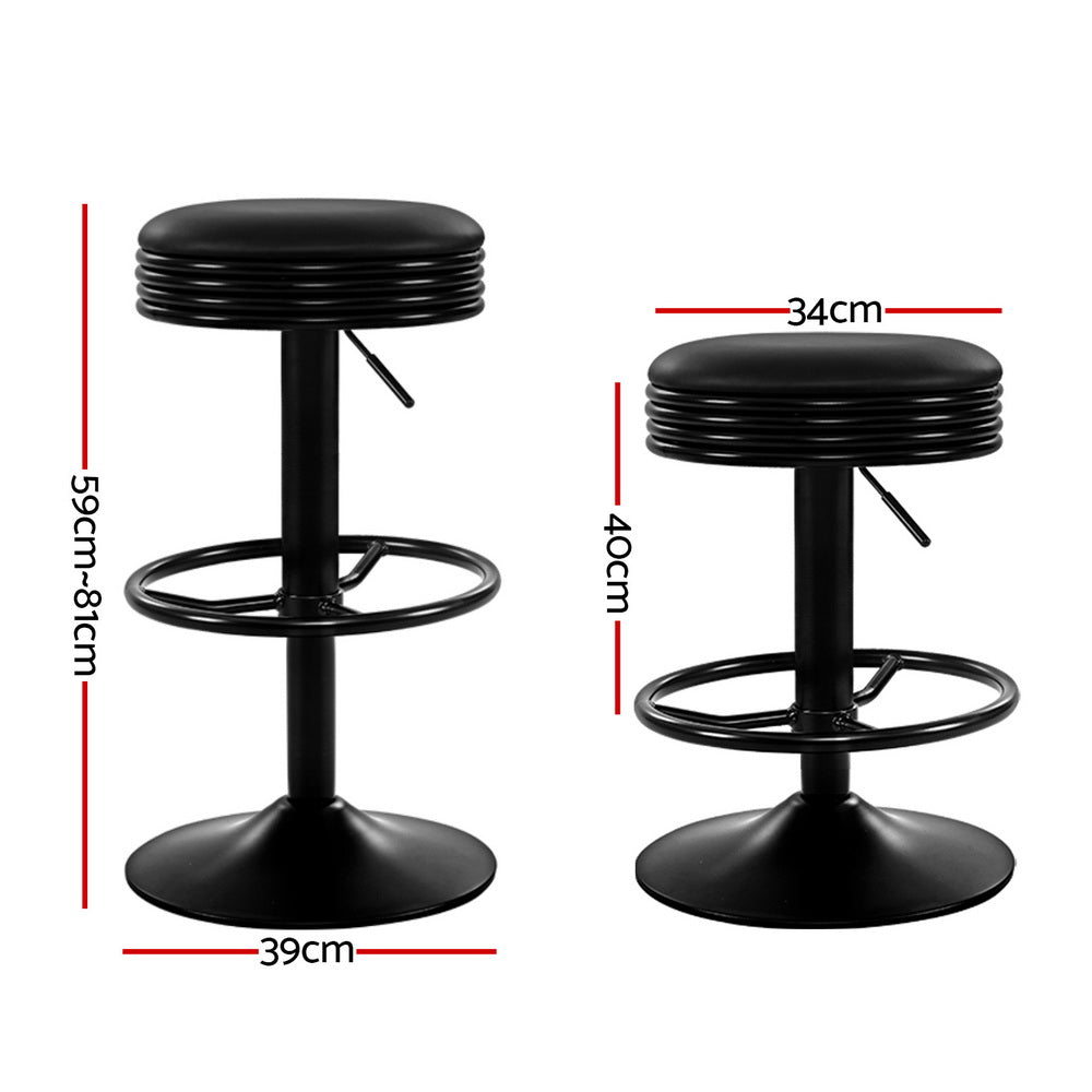 Artiss 4x Bar Stools Leather Padded Gas Lift Black-Furniture &gt; Bar Stools &amp; Chairs &gt; Massage Chairs-PEROZ Accessories