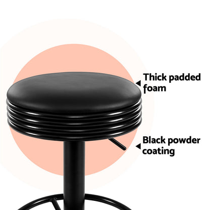 Artiss 4x Bar Stools Leather Padded Gas Lift Black-Furniture &gt; Bar Stools &amp; Chairs &gt; Massage Chairs-PEROZ Accessories