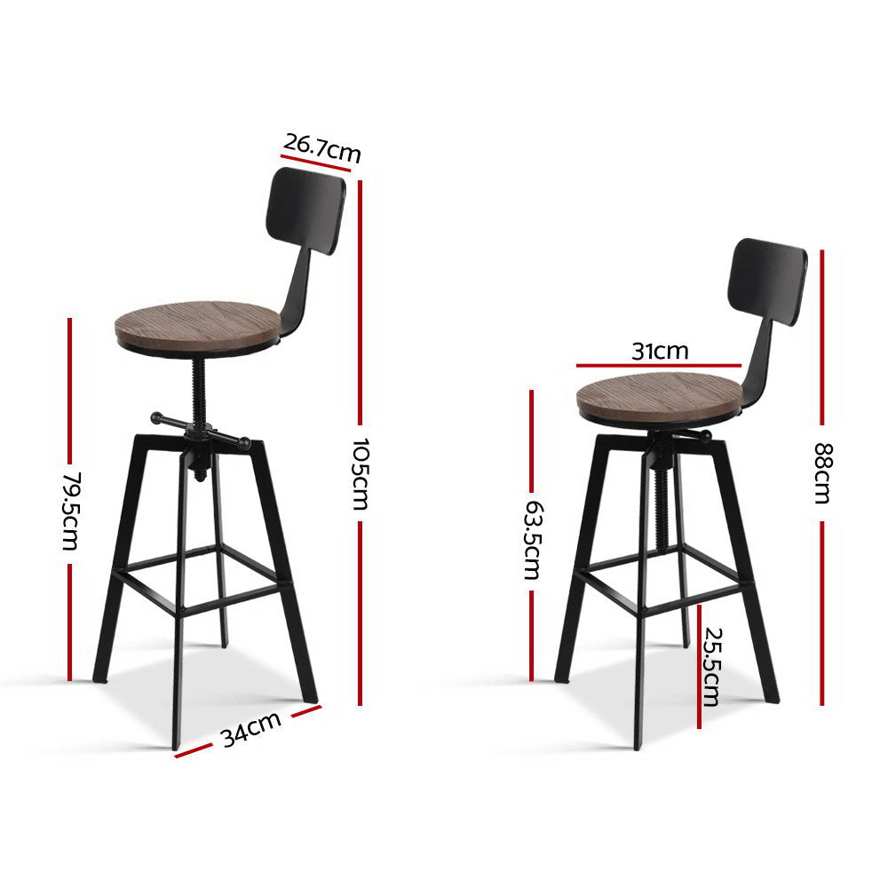 Artiss Bar Stools Kitchen Counter Chairs Vintage Metal Chairs-Bar Stools-PEROZ Accessories