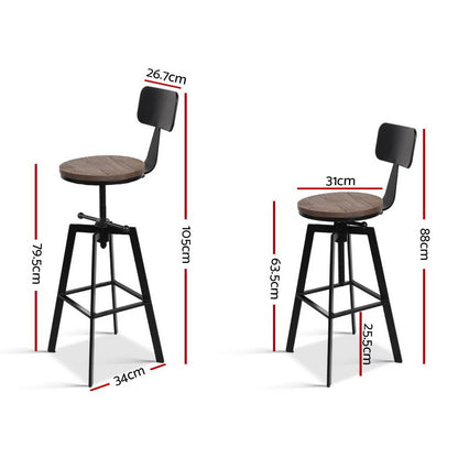 Artiss Bar Stools Kitchen Counter Chairs Vintage Metal Chairs-Bar Stools-PEROZ Accessories