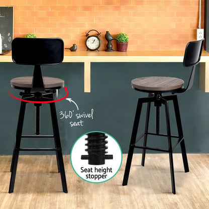 Artiss Bar Stools Kitchen Counter Chairs Vintage Metal Chairs-Bar Stools-PEROZ Accessories