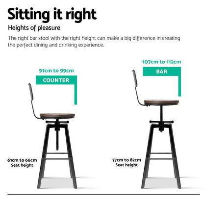 Artiss Bar Stools Kitchen Counter Chairs Vintage Metal Chairs-Bar Stools-PEROZ Accessories