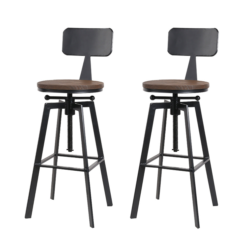 Artiss Bar Stools Kitchen Counter Chairs Vintage Metal Chairs x2-Furniture &gt; Bar Stools &amp; Chairs-PEROZ Accessories