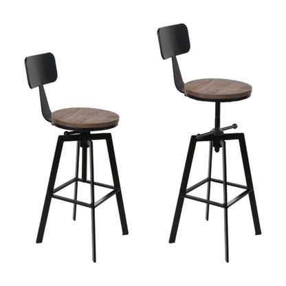 Artiss 4x Bar Stools Kitchen Dining Chairs Adjustable Wood Stool w/Backrest-Furniture &gt; Bar Stools &amp; Chairs &gt; Table &amp; Bar Stools-PEROZ Accessories