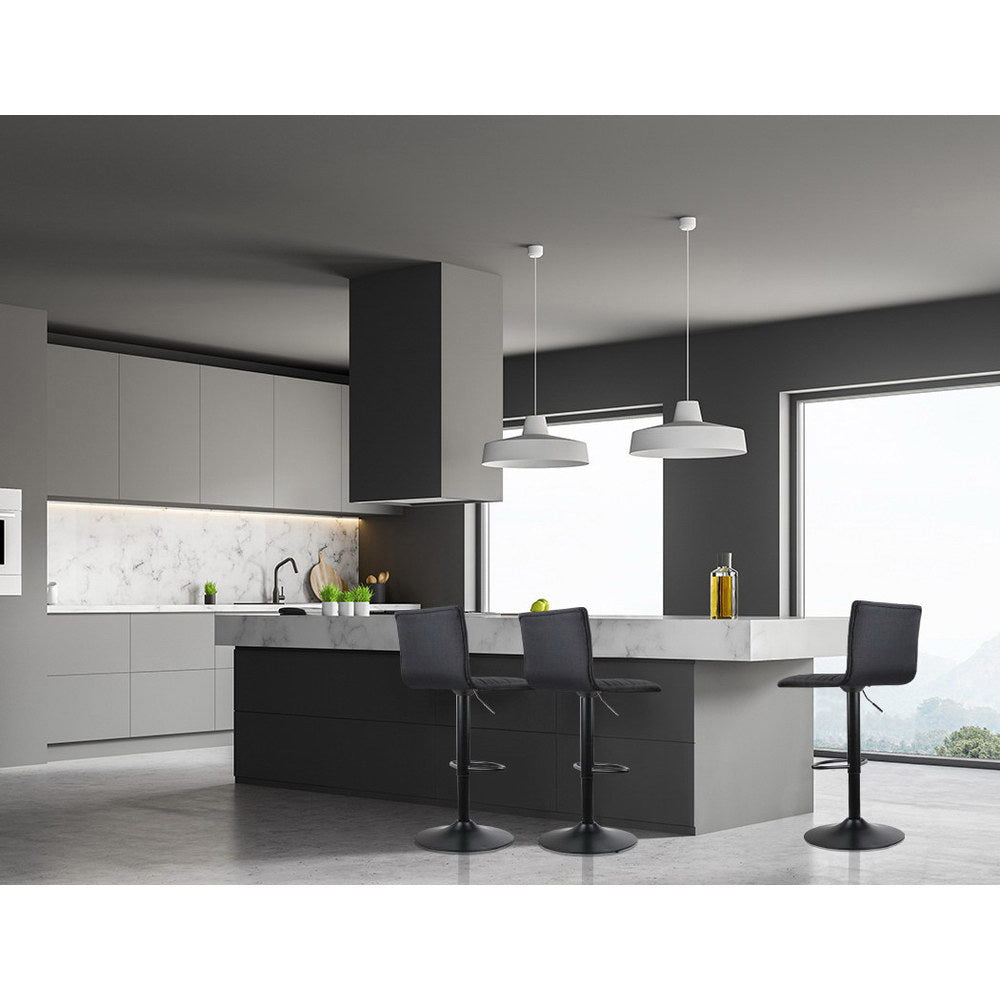 Artiss 4x Bar Stools Gas Lift Linen Fabric Black-Furniture &gt; Bar Stools &amp; Chairs-PEROZ Accessories