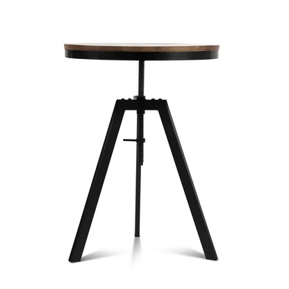 Artiss Bar Table 67-86CM Height Round Brown-Dining Tables-PEROZ Accessories