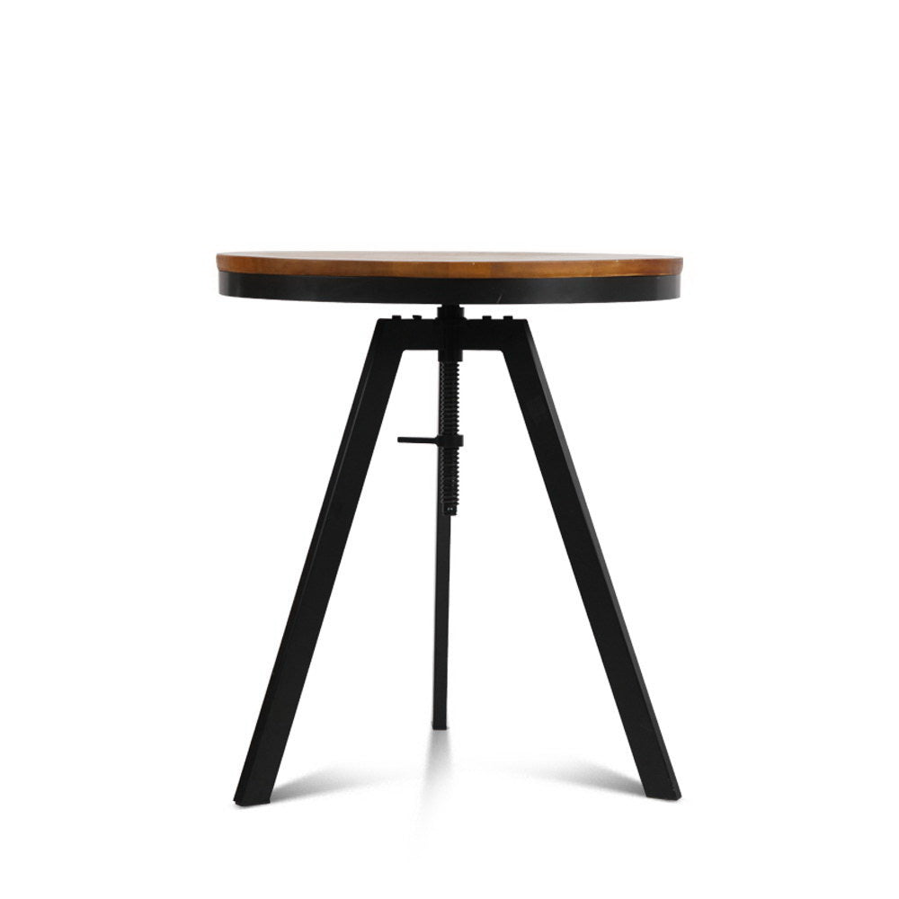 Artiss Bar Table 67-86CM Height Round Brown-Dining Tables-PEROZ Accessories