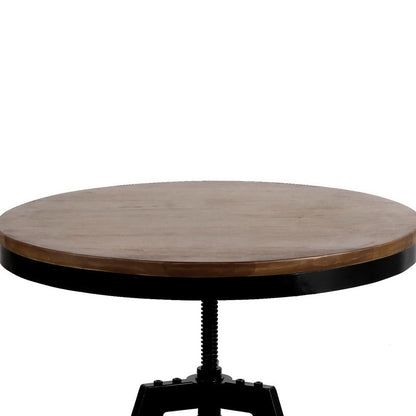 Artiss Bar Table 67-86CM Height Round Brown-Dining Tables-PEROZ Accessories